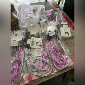 1 Dozen target head bands pink and silver metallic rope designs(12 total)